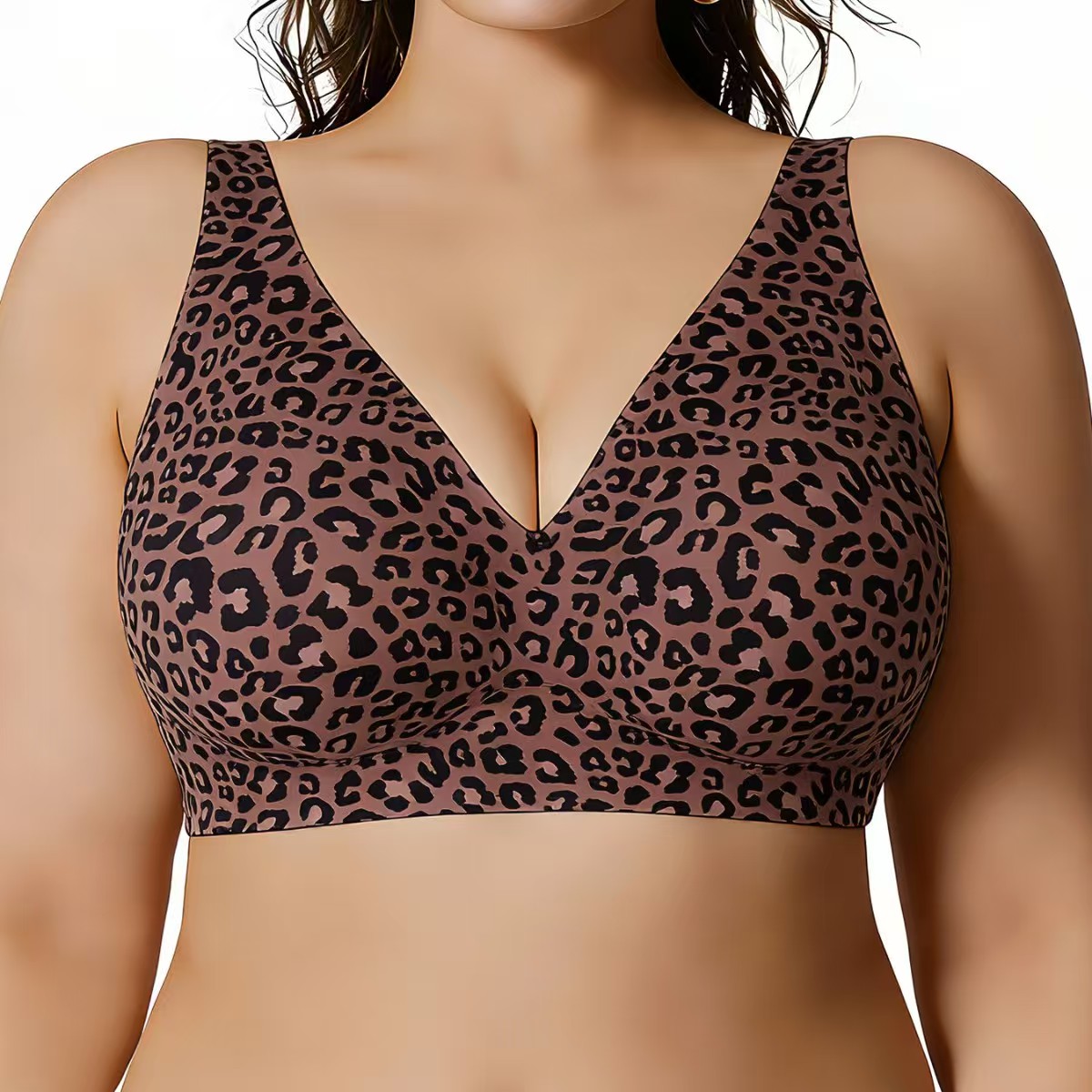 Bralette Leopard Print Tanpa K - Bralette Wireless Soft ulasan dan harga